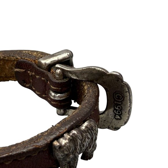 Brighton 1994 Leather Concho Elephant Zebra Rhino Bracelet - Picture 3 of 10